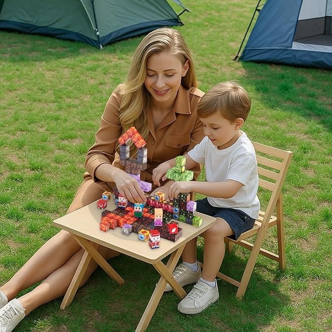 VEVOR Magnetic Blocks, 100 PCS Dark Castle Set, Magnetic Building Cubes for Kids, STEM Montessori Sensory Toys for Christmas Birthday Gift, Construction Stacking Toy for 3+ Years Old Boys & Girls