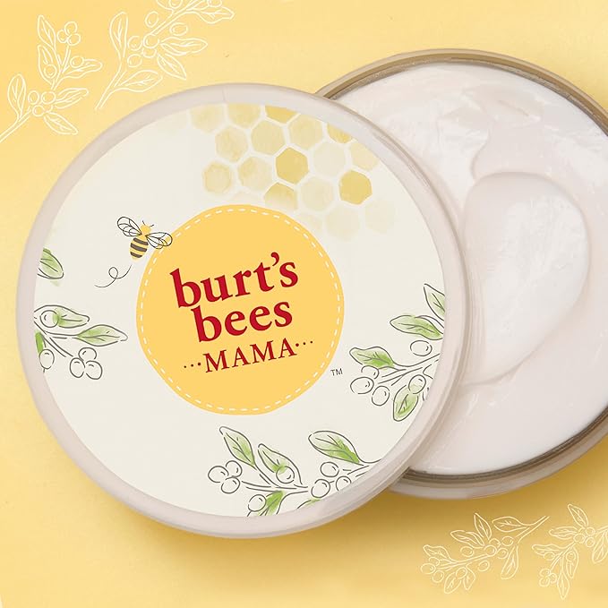 Burt's Bees Mama Belly Butter Stretch Mark Cream for Pregnancy Massages Body & Reduces Scar Appearance, Prenatal & Postnatal Tummy Skin Care, Shea Butter & Vitamin E Rich Formula, 6.5 Oz Tub