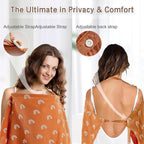 Nursing Cover 100% Cotton Breastfeeding Cover Privacy Muslin Stylish Full Coverage Nursing Scarf Gift Packaging (Rainbow Gradient)