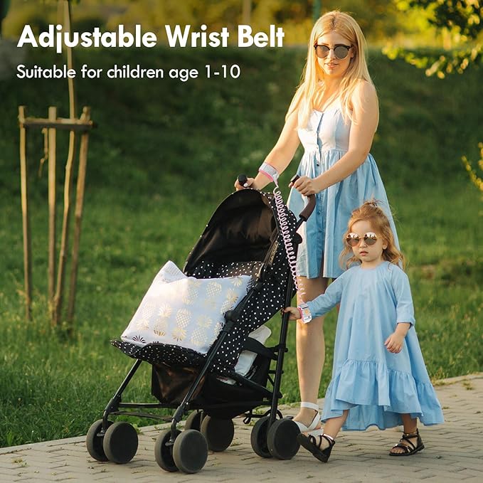 Lehoo Castle Upgraded Anti Lost Wrist Link, Kid Harness with Induction Lock, Safety Wrist Leash for Toddlers, Kids Backpack Leash, Child Leash Harness (Pink)