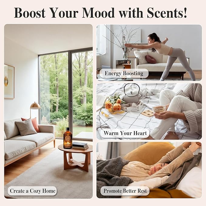 PHATOIL 3.38FL.OZ Fireplace Embrace of Warmth Fragrance Oils for Aromatherapy, Essential Oils for Diffusers for Home, Perfect for Diffuser, Yoga, Skin Care, DIY Candle and Soap Making - 100ml