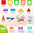 cossy 120Pcs Magnetic Tiles Magnetic 3D Building Blocks Set Educational Construction Toys for 3+ Year Old Kids with Stronger Magnets, Educational Toys, Recreational, Conventional