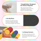 Soft Climbing Toys for Toddlers, Soft Foam Climbing Blocks, PU Leather Gym Climb & Crawl Soft Activity Playset, Indoor Climbing Toys Equipment for Kids and Children, Classic Grey, Macaron