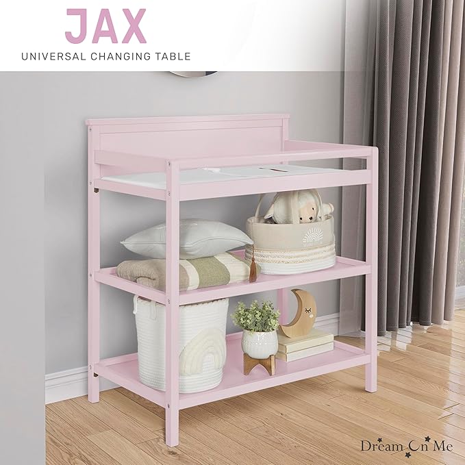 Dream On Me Jax Universal Changing Table, Blush Pink , 34x20x40 Inch (Pack of 1)