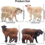 Toymany 8PCS Merino Sheep Figurines Realistic Farm Animal Sheep Toys- Plastic Sheep Figures Birthday Christmas Toy Gift for Kids Toddlers