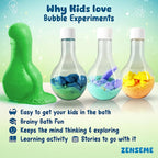 Bath Bombs for Boys with Mini Toy Ducks Inside – Kids Bath Bombs Powder - Bubble Bath for Kids – Bathtime Experiment Kit Mix - Blast of Foam & Colour Surprise – Gift Set of 4