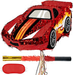 WERNNSAI Race Car Piñata - Race Car Birthday Decorations Truck Car Pinata Bundle with Blindfold and Bat Monster Truck Party Favors for Kids Boys Exciting Party Games Supplies