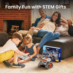 Sillbird Robot Building Kit with Remote Control STEM Gifts for Kids Boys Age 8-12, Coding Technic Robotics Toy for Birthday - Buildable 5in1 Models with 488 Pieces - Orange
