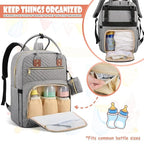 Baby Diaper Bag Backpack, Travel Diaper Bags for Baby Girl Boy Large Capacity Baby Bag Backpack for Women Grey
