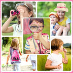 INNOCHEER Kids Explorer Kit & Bug Catcher Kit & Safari Costume Kit, Outdoor Exploration Set with Hat, Vest, Butterfly Net and Bugs Book for Boys Girls 3-12 Years Old (Camouflage Pink)