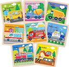Wooden Puzzles for Toddlers 2-4, 9 Pieces Vehicle Jigsaw Puzzles for Kids Ages 3-5, Toddler Toys for 2-4 Preschool Learning Activities, Learning & Educational Toys, Gifts for Boys, Girls