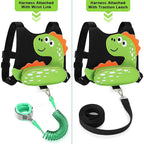 Accmor Toddler Harness Leash, Cute Dinosaur Kids Harness Child Leash with Anti Lost Wrist Link for Outdoor Travel, Adorable Baby Walking Harness Wristband Assistant Strap for 1-3 Years Old Boys Girls