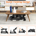 HONEY JOY 4-in-1 Baby Walker, Activity Push Walker w/3 Adjustable Heights, Smooth Wheels w/Adjustable Speed, Padded Seat, Music & Light, Foldable Car Walker for Baby Boys Girls Age 6 Months+ (Black)