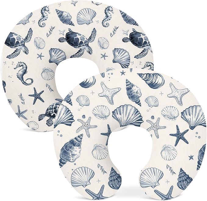 Nursing Pillow Covers 2 Pack, Breastfeeding Pillow Slipcovers Soft and Stretchy, Nursing Covers for Baby Girls Boys Newborn