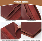 Jack&Chris Leather Passport Holder, Handmade Passport cover, Travel Wallet Cover Case for Men and Women, Leather Travel Documents Organizer Protector, JC107