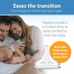 Dr. Brown's Natural Flow Anti-Colic Options+ Wide-Neck Baby Bottles 5 oz/150 mL,with Level 1 Slow Flow Nipple, Pink 4 Pack, 0m+