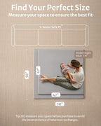 Blissful Diary Vegan Leather Baby Play Mat, 47x47 Thicken Foam Cushioned & Waterproof Playpen Mat for Infants and Toddlers, Stylish and Just Wipe-Clean Playmat for Baby Play on Floor, Light Gray