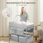 Baby Changing Table,Versatile Folding Changing Table,Waterproof/Foldable/Height Adjustable/Movable/with Silent Wheels/2 Drawers Diaper Changing Station,Mobile Nursery Organizer for Newborn Essentials