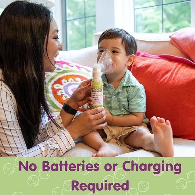 Boogie Micro-Mist Saline Inhaler, Baby Nose Congestion Relief, Nasal Spray for Kids, Pediatrician Recommended, 1.7oz Unscented - Pack of 1