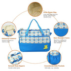 Moclever Diaper Bag Tote Set, 5PCS Baby Bags for Mom and Dad – Large Maternity Travel Bag with Insulated Bottle Holder, Food Bag & Portable Changing Pad, Waterproof Baby Essentials Organizer (Blue)