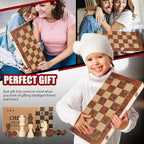 Chess Checkers Backgammon 3-in-1 Board Games Sets, Wooden Chess Set for Adults & Kids, 17.2" Lightweight Checkers Board Game,Strategy Backgammon Sets for Adults, Travel Chess Board Game Pieces Storage