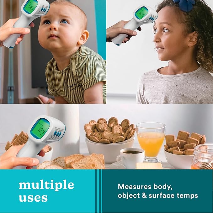 HoMedics Non-Contact Infrared Forehead Thermometer, Clinically Proven Fast Accurate Results, High-Fever Alert with 4-in-1 Readings