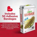 BioSwiss Bandages, Pickle Shaped Self Adhesive Bandage, Latex Free Sterile Wound Care, Fun First Aid Kit Supplies for Kids, 50 Count