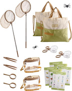 ROBUD Dual Kids Explorer Kit, Bug Catcher Kit with Bags Kit, Green Outdoor Exploration Set for Camping, Montessroi Toy for Kids Coming Closer to Nature，WRP29