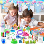 YOPINSAND DIY Slime Kit for Girls, Slime Making Kit for Kids, Glimmer Crunchy, Butter, Foam, Cloud Slime with Mermaid Add-ins, Foam Balls, Charms, Glitters, Party Favors Gift Toys for Kids 6-12