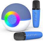 Mgaolo Mini Karaoke Machine for Kids Adults,Portable Bluetooth Speaker with 2 Wireless Microphones,Gift Toys with MP3 Player for Boys Girls 3-12 Year Old Birthday Family Home Party Present (Blue)