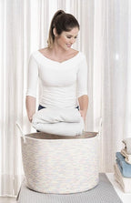 OrganiHaus Toy Storage Basket for Kids, Large Cotton Rope Organizer Bin for Nursery, Toy Box, Blanket Holder, Baby Hamper for Living Room, Soft & Washable, 20x13 inches - Rainbow