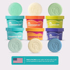 Castor Oil Shampoo & Conditioner Bar Set Bundle – With Peppermint Essential Oils & Biotin – Nourishing, Volumizing & Strengthening – Plastic-Free, Frizz Control – 7.8oz