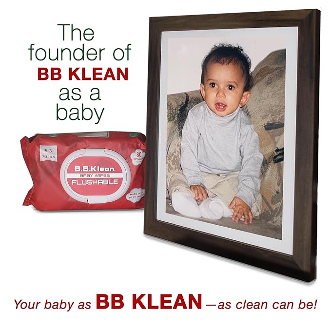 B.B. Klean Flushable Baby Wipes | Hypoallergenic | Sensitive Skin | Thick & Absorbent | Durable | Unscented | 99.9% Water | Eco-Friendly | 80 Wipes Inside (4)