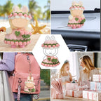 Handmade Crochet 17cm Doll Clothes - 3PCS Doll Outfites Include Hats and Bag, Cute Dolls Clothing Adorable Dress Up 15cm/17cm Dolls Accessories for Gift (Pink)