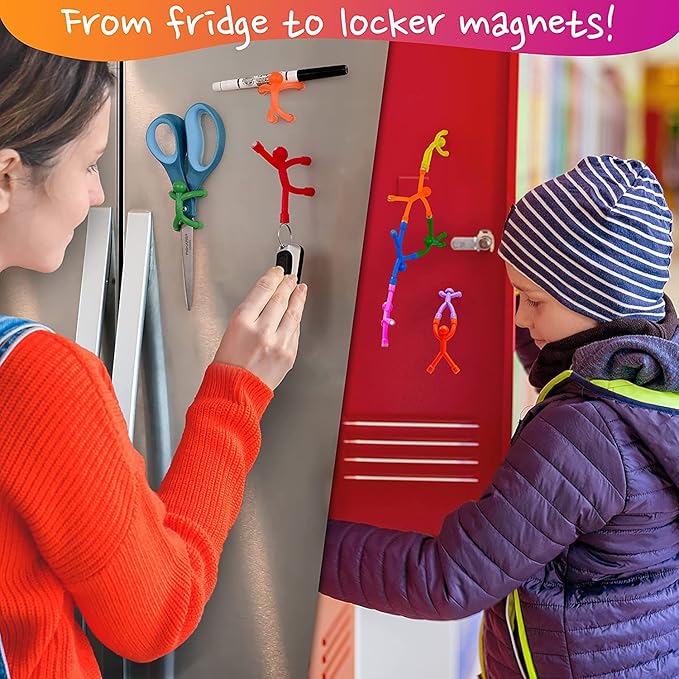 MAGMEN Classic Magnetic Fidget Toy Figures for Kids 3-8, Toddlers & Boys Girls | 10-Piece Solid Set for Travel, Road Trip, Desk & Stocking Stuffer Gifts.