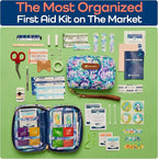 KeepGoing Travel First Aid Kit for Kids – 130 Pc. for Car, Home, Purse, Diaper Bag & Backpack with Latex-Free Bandages - Mini First Aid Kit Travel Size TSA-Approved