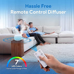 ASAKUKI 500ml Premium Essential Oil Diffuser with Remote Control, 5 in 1 Ultrasonic Aromatherapy Fragrant Oil Humidifier Vaporizer, Timer and Auto-Off Switch (White)