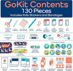 KeepGoing Travel First Aid Kit for Kids – 130 Pc. for Car, Home, Purse, Diaper Bag & Backpack with Latex-Free Bandages - Mini First Aid Kit Travel Size TSA-Approved