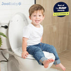 Quick Flip Toilet Seat with Built-in Potty & Splash Guard for Toddler Training, Slow Close - Jool Baby (Elongated)