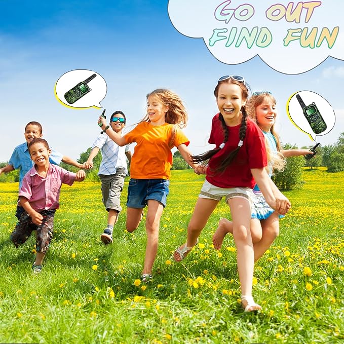 Toys for Boys Walkie Talkies for Kids 6 7 8 Year Old Boy Pretend Play Police Military Spy Hunt Camp Outdoor Toys for Kids Birthday Present Boys Gifts (Green Green)