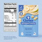 Gerber Stage 3 Baby Food Snacks, Banana Pear Whipped Melts, Baby Led Feeding, 7PK