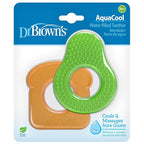 Dr. Brown's AquaCool Water-Filled Teether, Cooling Teether Toy for Babies, Soothes Sore Gums, Avocado Toast Shapes, BPA Free, 3m+, 2-Pack