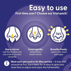Air Max Nasal Dilators Trial Pack - Anti Snoring Devices - 76% More Airflow for Better Breathing & Against Nasal Congestion - Guaranteed Fit (1x Small & 1x Medium) - Reusable
