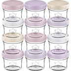KeaBabies 12pk 4oz Glass Baby Food Containers with Lids - Leak-Proof, Microwavable Small Glass Jars, Baby Purees & Toddler Snack Storage Containers, BPA-Free, Dishwasher & Freezer Safe (Lilac)