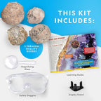 NATIONAL GEOGRAPHIC Break Open 4 Geodes Science Kit – Includes Goggles and Display Stand - STEM Science Gift for Boys and Girls, Break Your Own Geodes with Crystals (Amazon Exclusive)