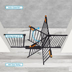 owlie Stair Baby Gate 57-66 Inch, Extra Wide Safety Gate for Baby Pet Adjustable Dog Gates Indoor Extra Wide Gates Pressure Mounted for Toddler Pet for House Stairway Doorway Black (30.5'' Tall)