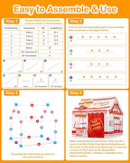 Kids Play Tent, Toddler Tent for Kid Indoor & Outdoor, 48.5"x39.4"x48.5" Playhouse Tent Burger Theme with Complete Toys Set, 3 Window, Lights and Balloons