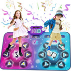 Rechargeable Dance Mat - Double User Play Mat with Extra Large Size (59*38 in), Dancing Music, Challenge Game, Piano Mode, LED Lights, Christmas Birthday Gift for Kids Girls Boys 3-12 Year Old