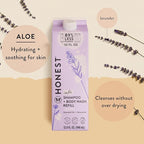 The Honest Company 2-in-1 Cleansing Shampoo Body Wash Refill Carton Gentle for Baby Naturally Derived Tear-free Hypoallergenic Lavender Calm 32 fl oz