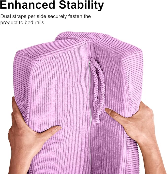 Bed Rail Bumpers Protector, Hospital Bed Rails Padding, Loft Beds and Bunk Beds Bumpers Protector, Premium Soft Memory Foam - Anti-Bump | Fall Prevention, Size 27.6 x 5.5 x 11.8 Inches, Purple